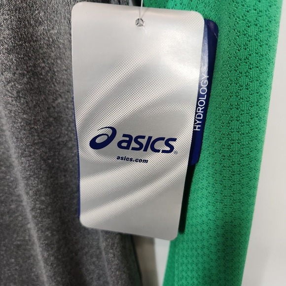 Asics Men's Long Sleeve Running Shirt Top Green Gray Athletic Activewear - Small - Picture 6 of 8